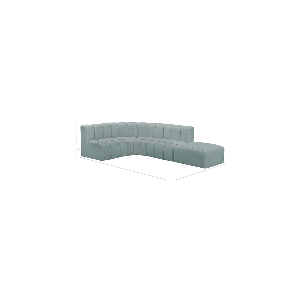 Arc Mint Green Vegan Leather Modular Sofa