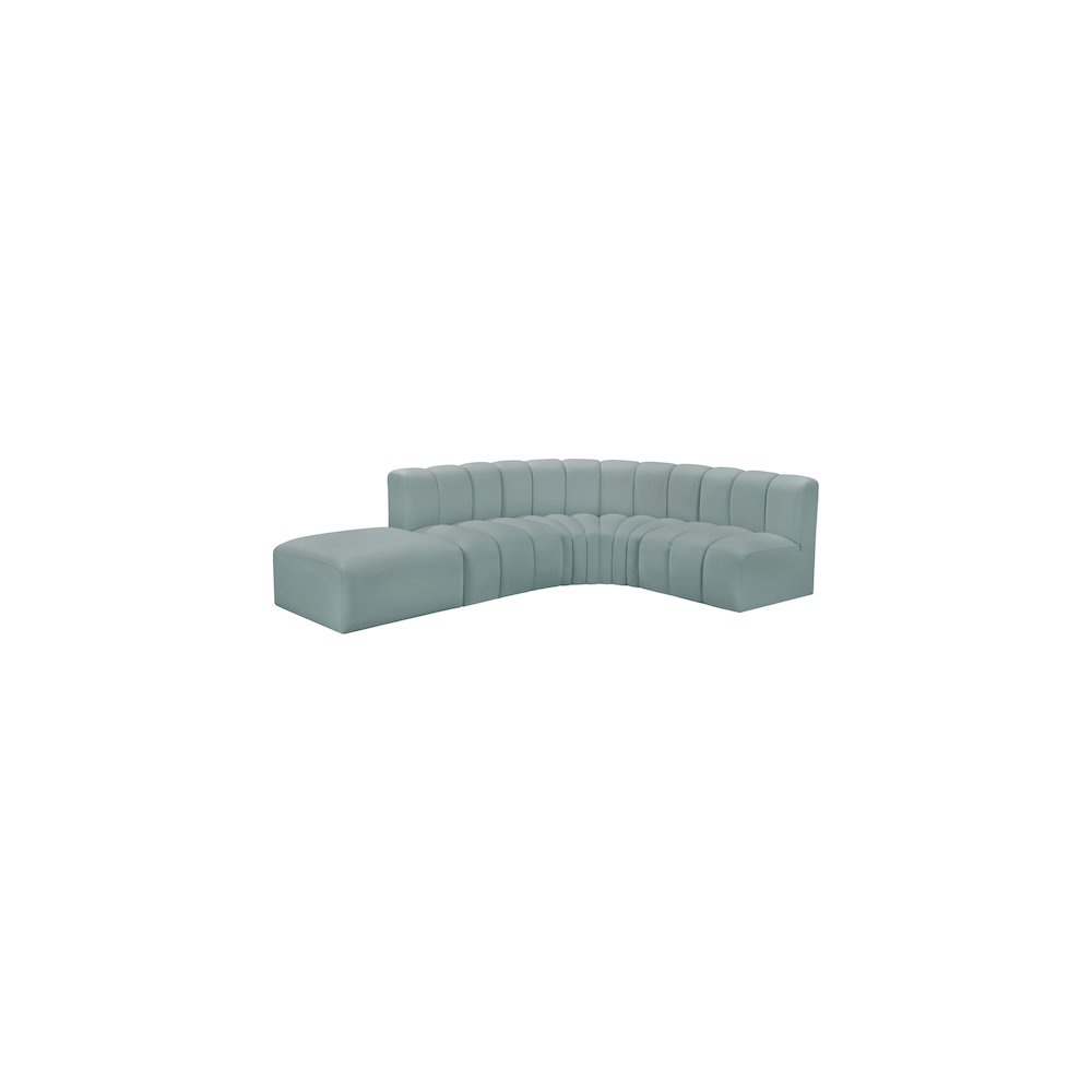 Arc Mint Green Vegan Leather Modular Sofa