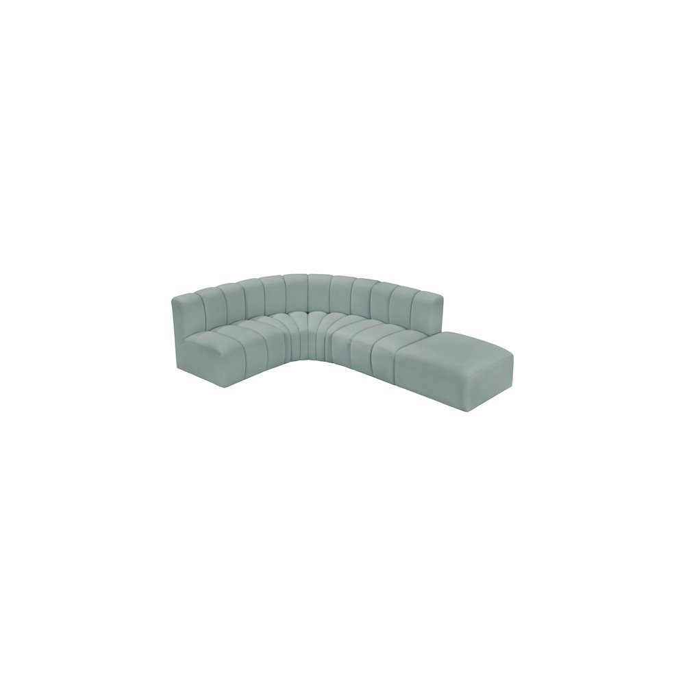 Arc Mint Green Vegan Leather Modular Sofa