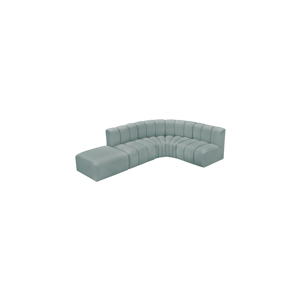 Arc Mint Green Vegan Leather Modular Sofa
