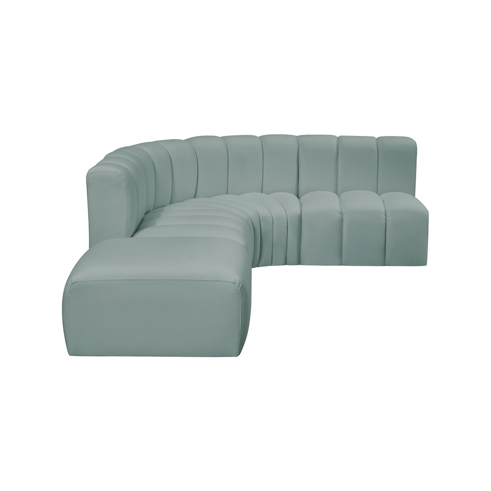 Arc Mint Green Vegan Leather Modular Sofa