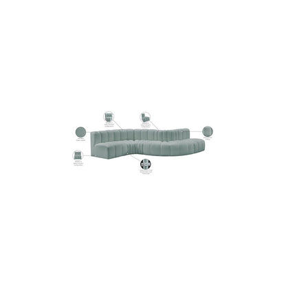 Arc Mint Green Vegan Leather Modular Sofa
