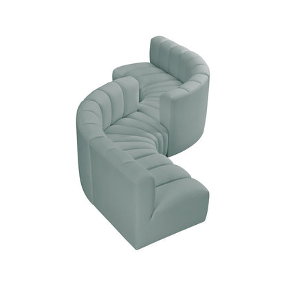 Arc Mint Green Vegan Leather Modular Sofa
