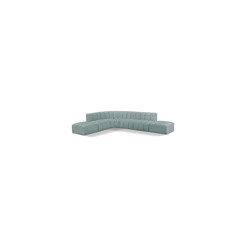 Arc Mint Green Vegan Leather Modular Sofa