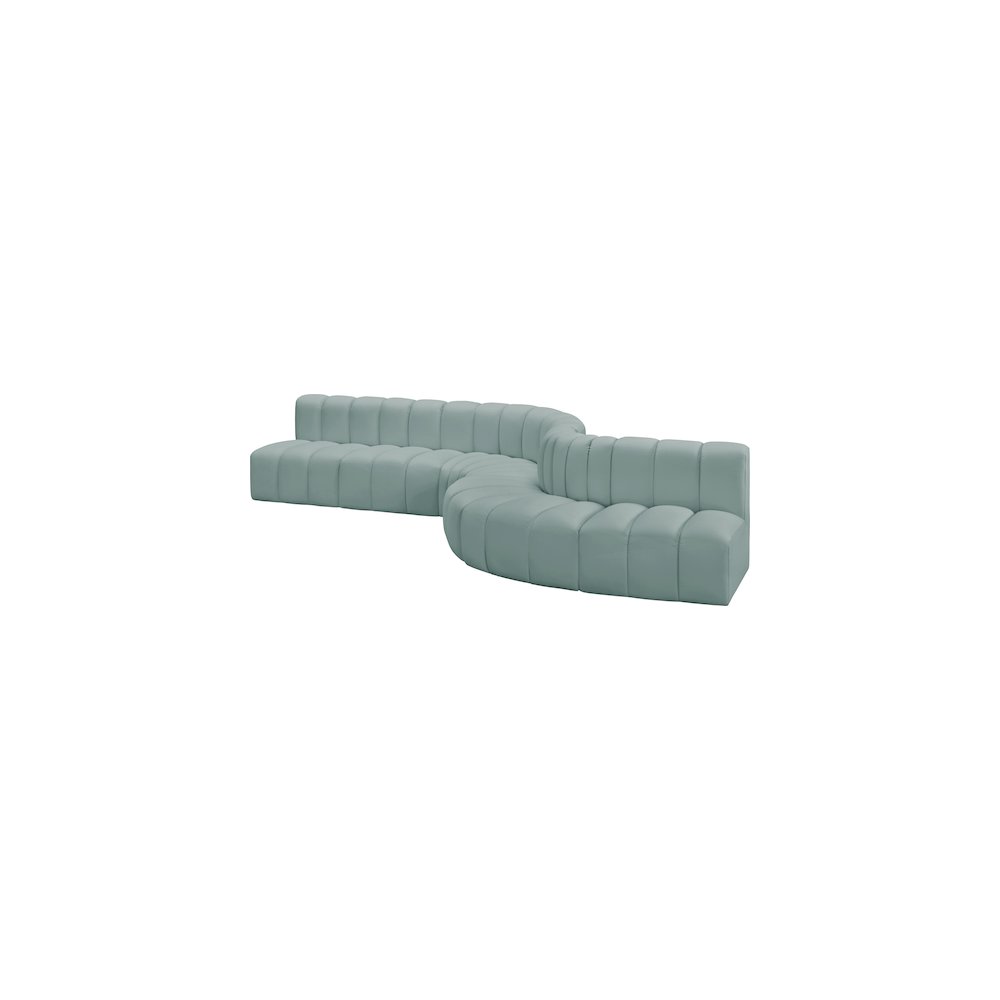 Arc Mint Green Vegan Leather Modular Sofa