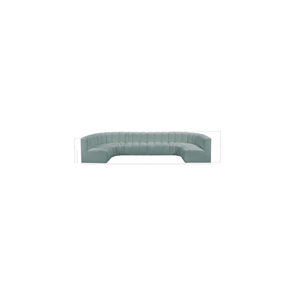 Arc Mint Green Vegan Leather Modular Sofa