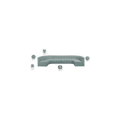 Arc Mint Green Vegan Leather Modular Sofa