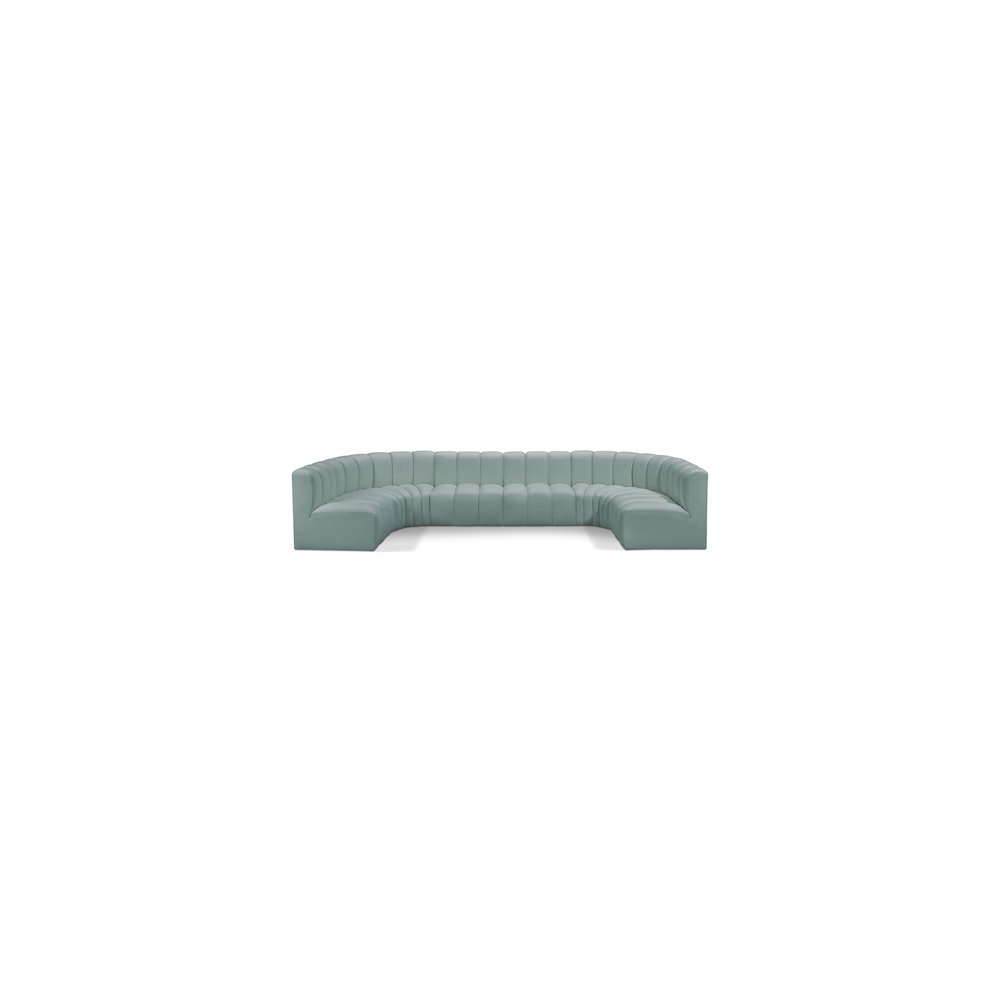 Arc Mint Green Vegan Leather Modular Sofa
