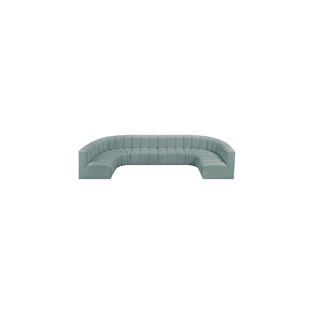 Arc Mint Green Vegan Leather Modular Sofa