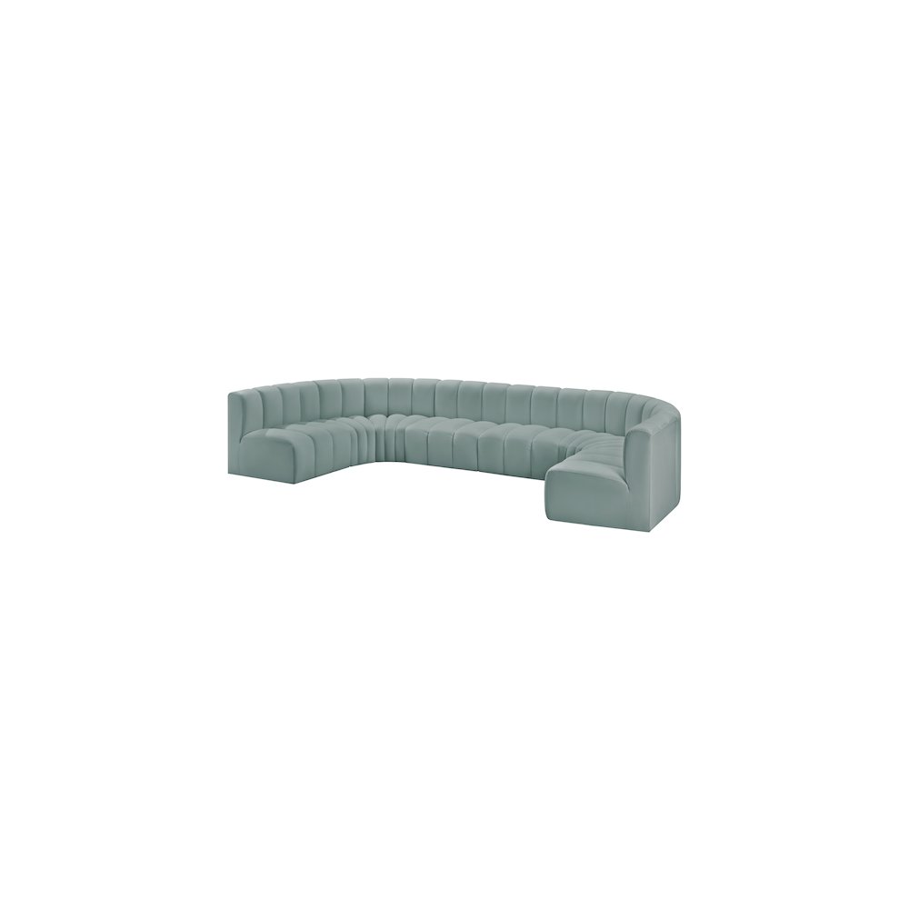 Arc Mint Green Vegan Leather Modular Sofa