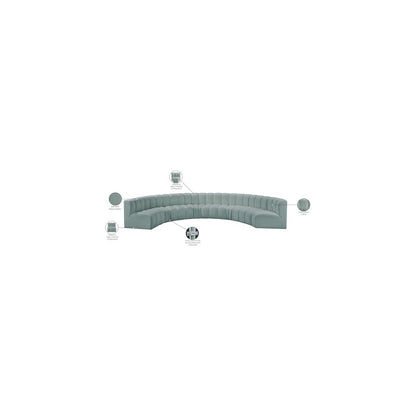 Arc Mint Green Vegan Leather Modular Sofa