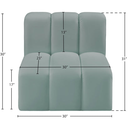 Arc Mint Green Vegan Leather Straight Chair