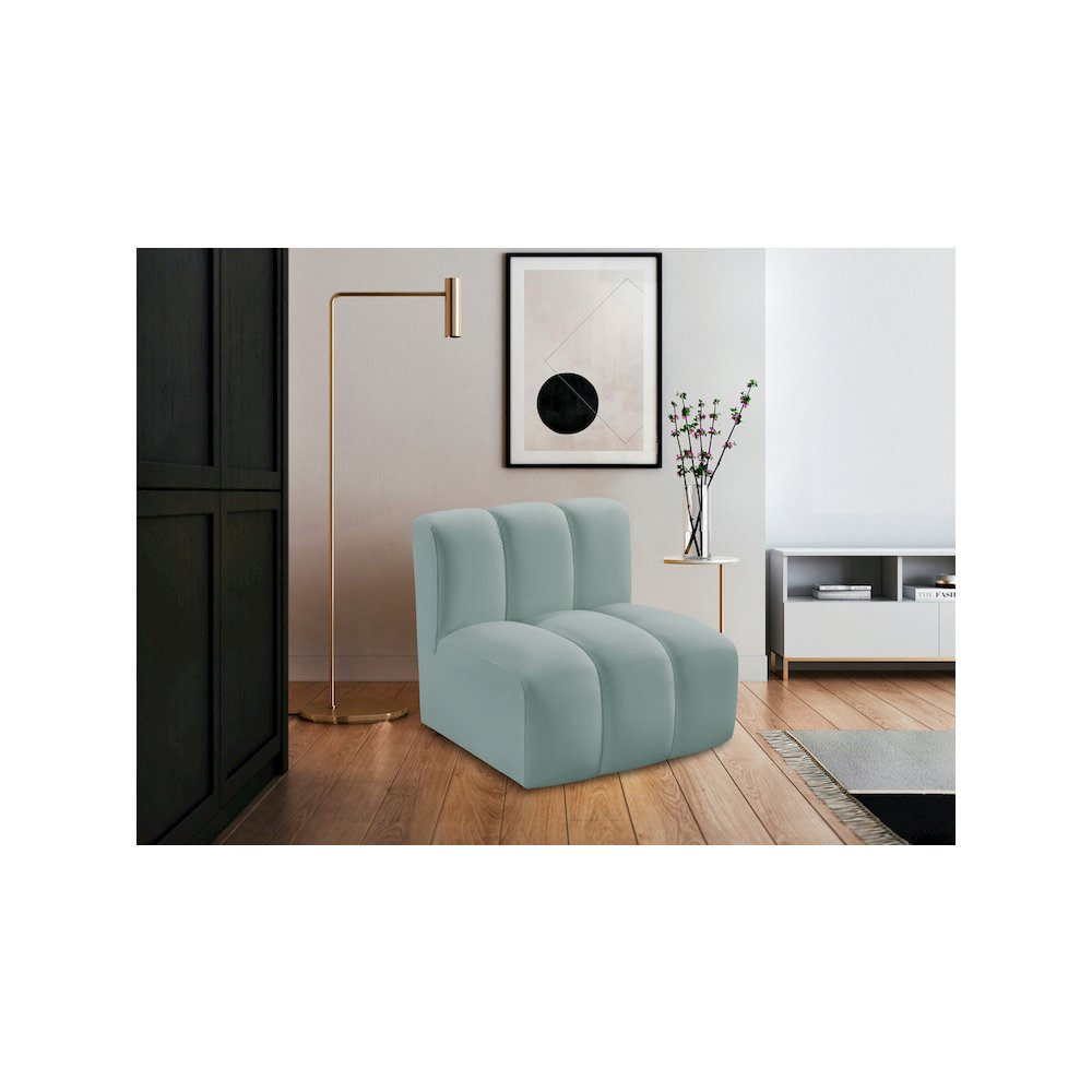 Arc Mint Green Vegan Leather Straight Chair