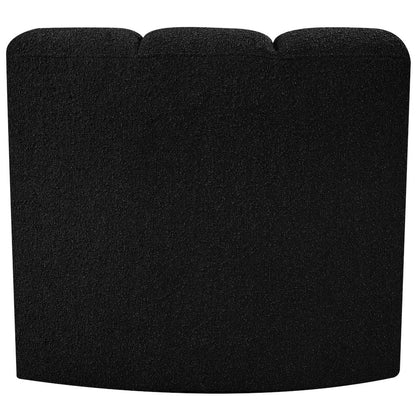 Arc Black Boucle Fabric Curved Corner