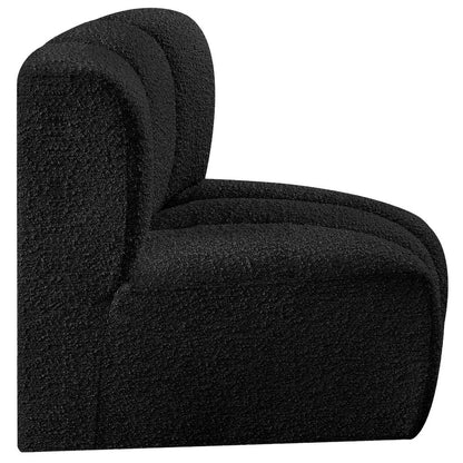 Arc Black Boucle Fabric Curved Corner
