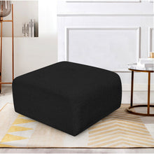 Arc Black Boucle Fabric Ottoman