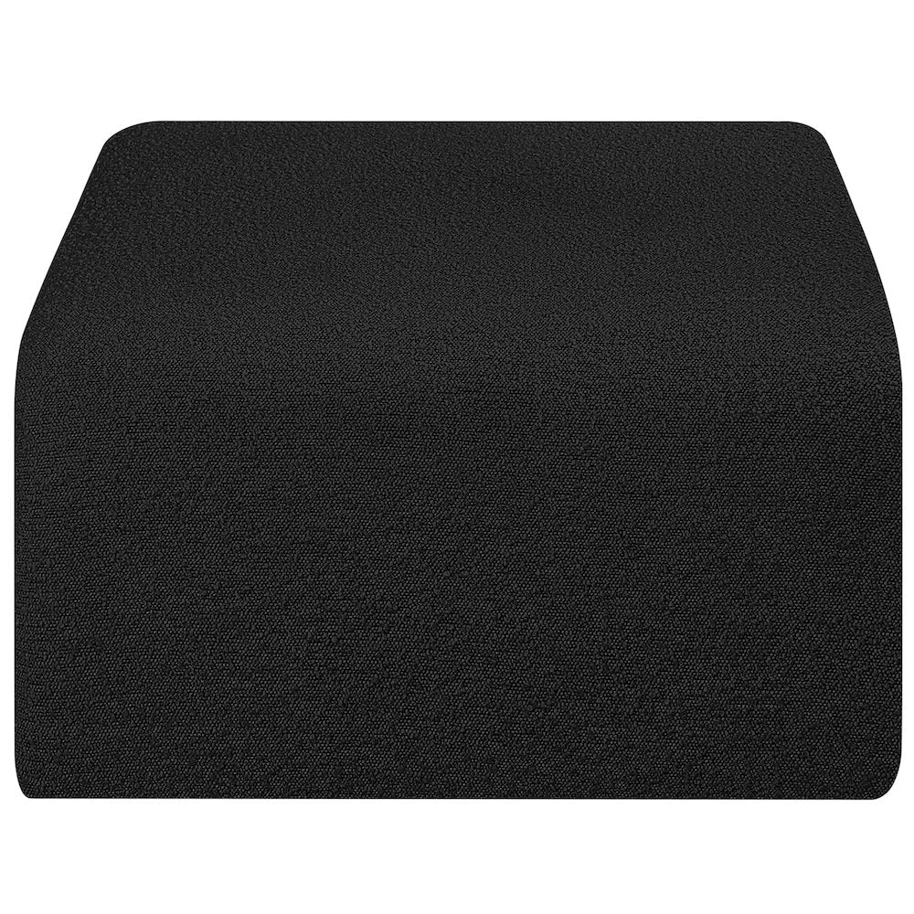 Arc Black Boucle Fabric Ottoman