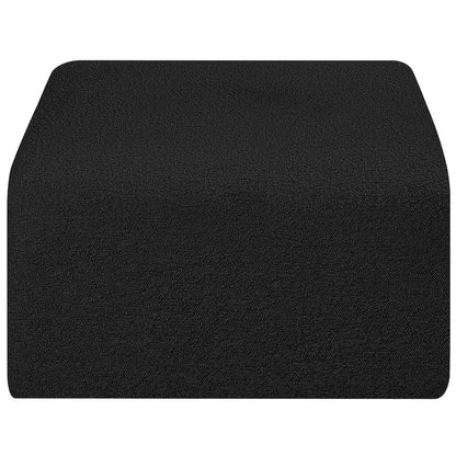 Arc Black Boucle Fabric Ottoman