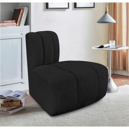 Arc Black Boucle Fabric Reverse Corner