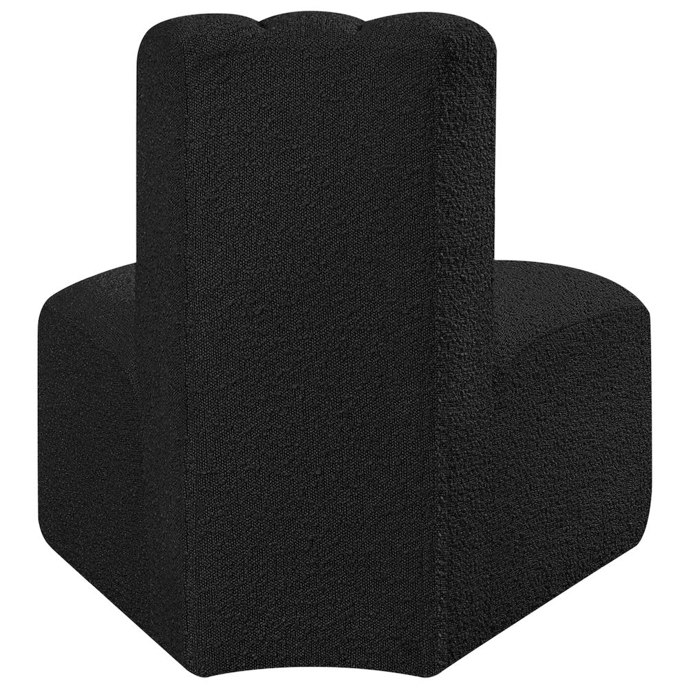 Arc Black Boucle Fabric Reverse Corner