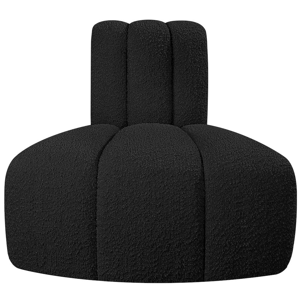 Arc Black Boucle Fabric Reverse Corner