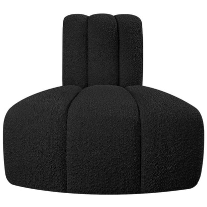 Arc Black Boucle Fabric Reverse Corner