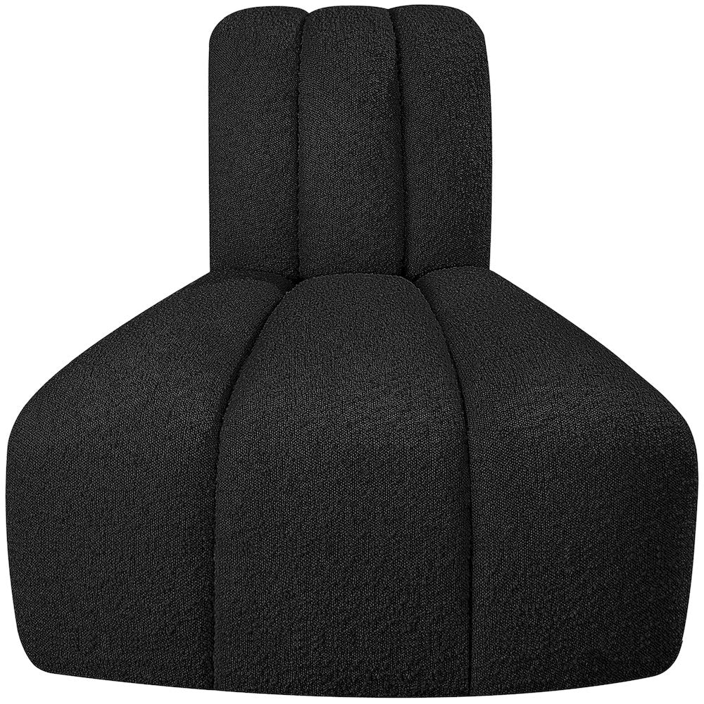 Arc Black Boucle Fabric Reverse Corner