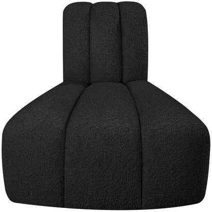 Arc Black Boucle Fabric Reverse Corner