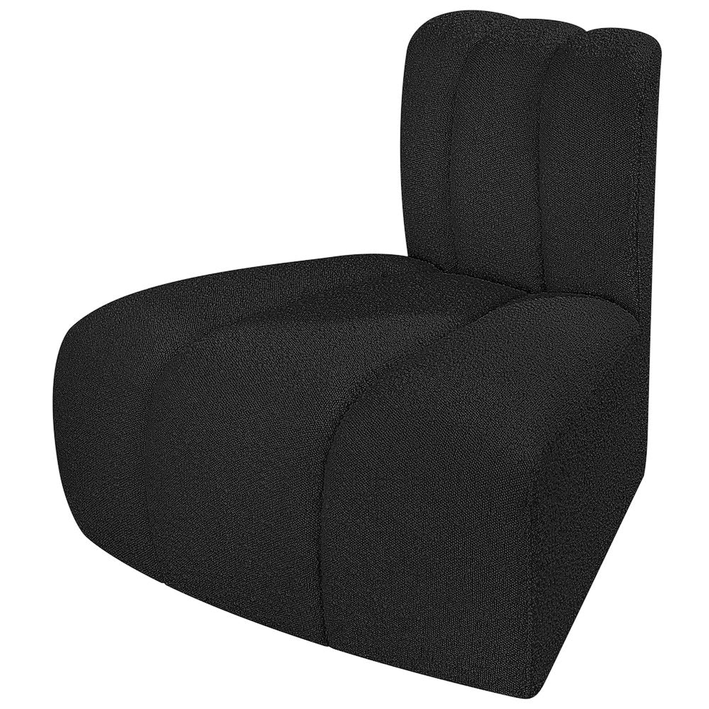 Arc Black Boucle Fabric Reverse Corner