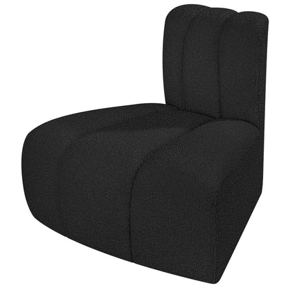 Arc Black Boucle Fabric Reverse Corner