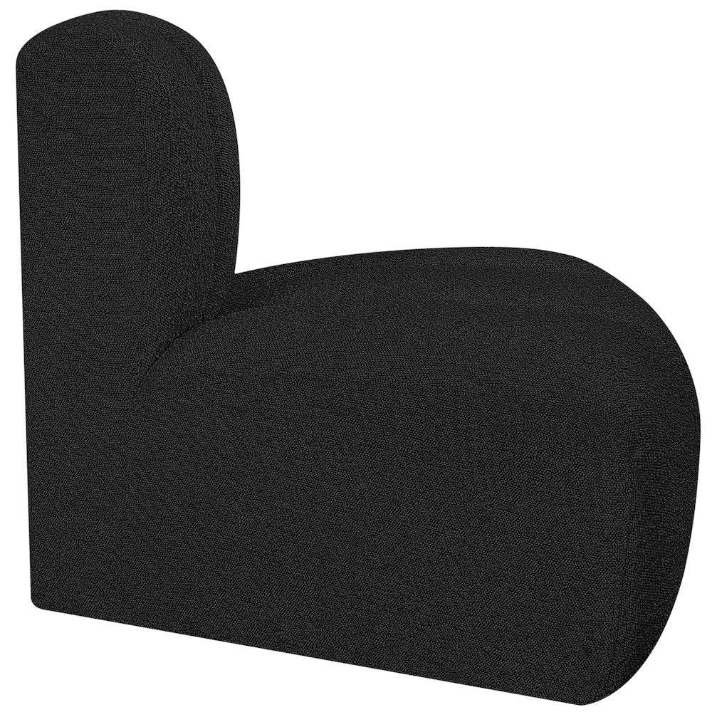 Arc Black Boucle Fabric Reverse Corner