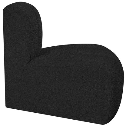Arc Black Boucle Fabric Reverse Corner