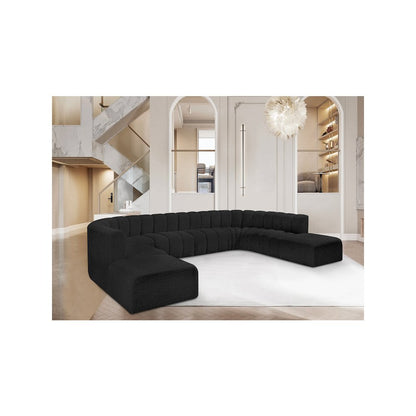 Arc Black Boucle Fabric Modular Sofa