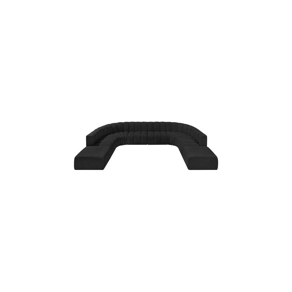 Arc Black Boucle Fabric Modular Sofa