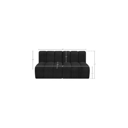 Arc Black Boucle Fabric Modular Sofa