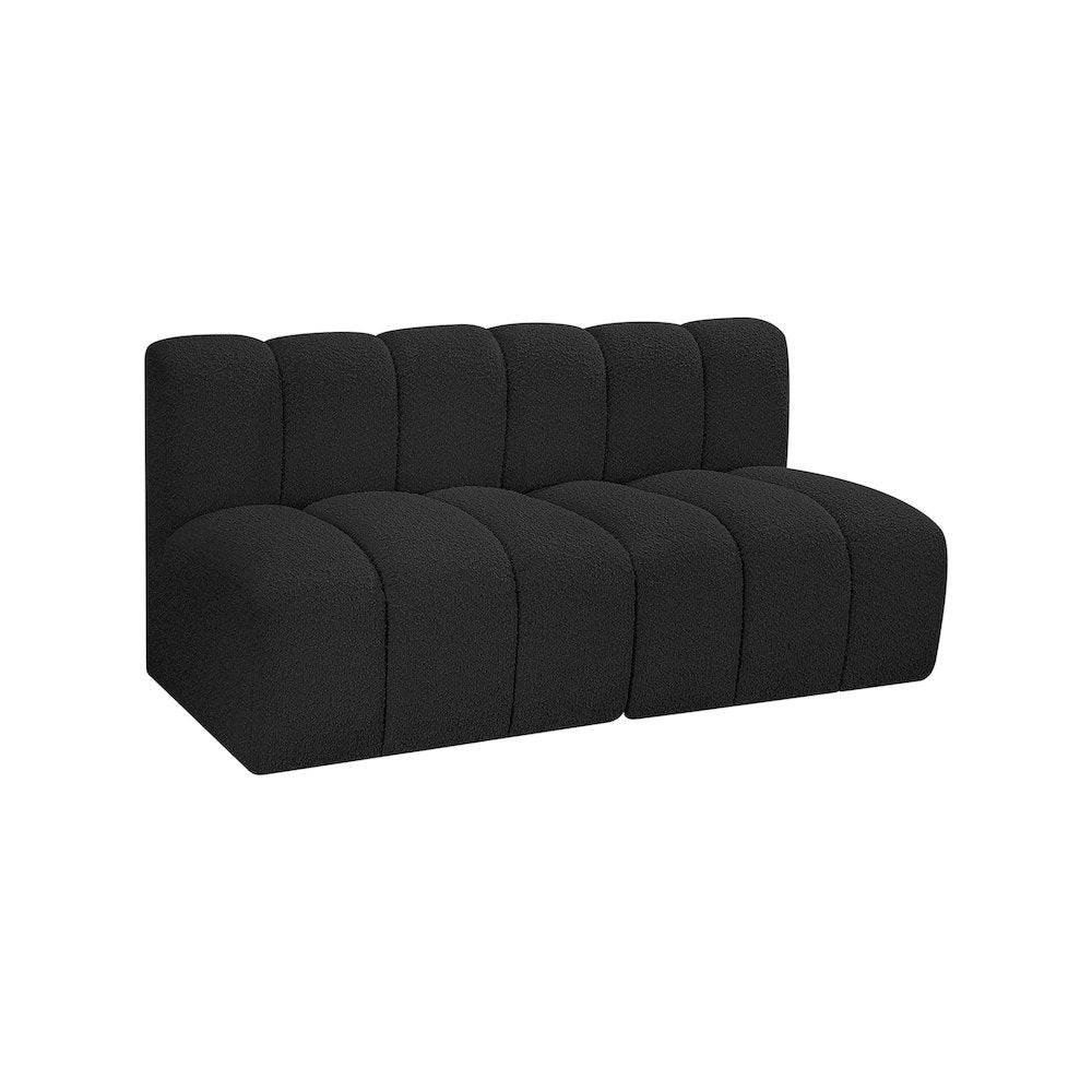 Arc Black Boucle Fabric Modular Sofa
