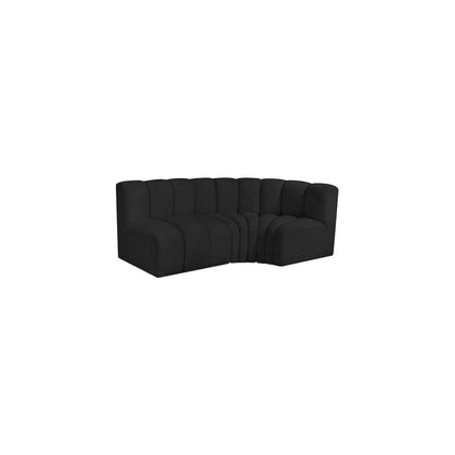 Arc Black Boucle Fabric Modular Sofa