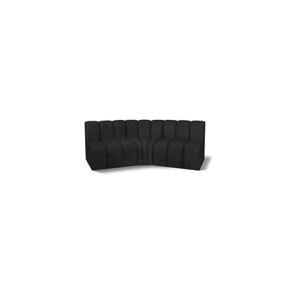 Arc Black Boucle Fabric Modular Sofa