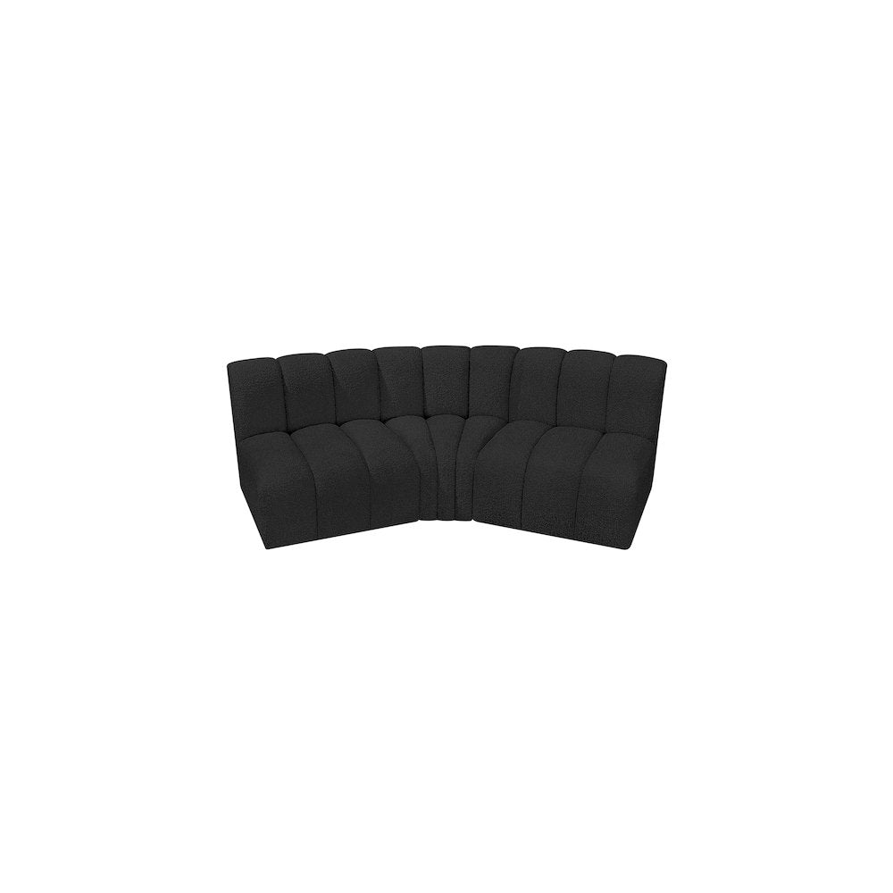 Arc Black Boucle Fabric Modular Sofa