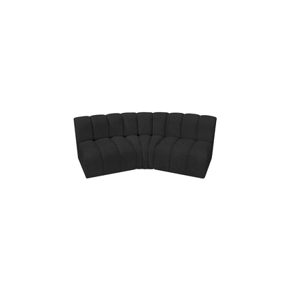 Arc Black Boucle Fabric Modular Sofa