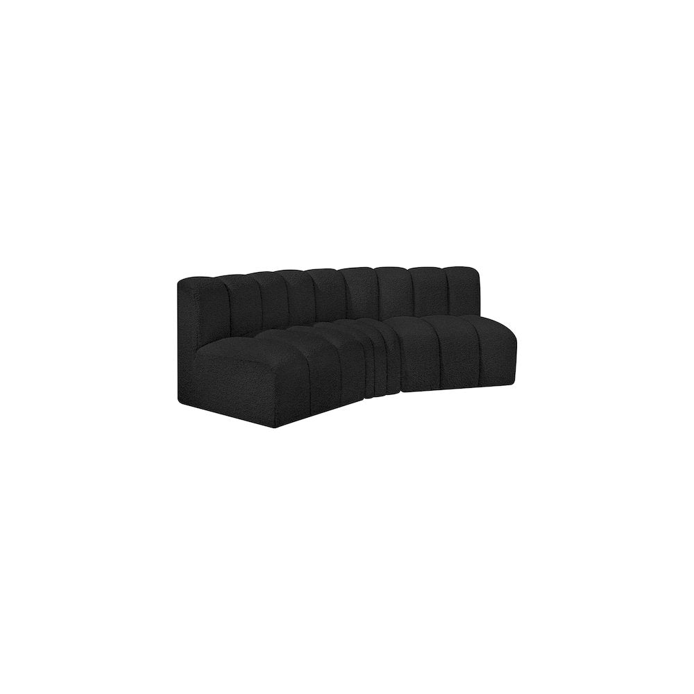 Arc Black Boucle Fabric Modular Sofa