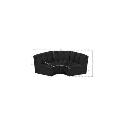 Arc Black Boucle Fabric Modular Sofa