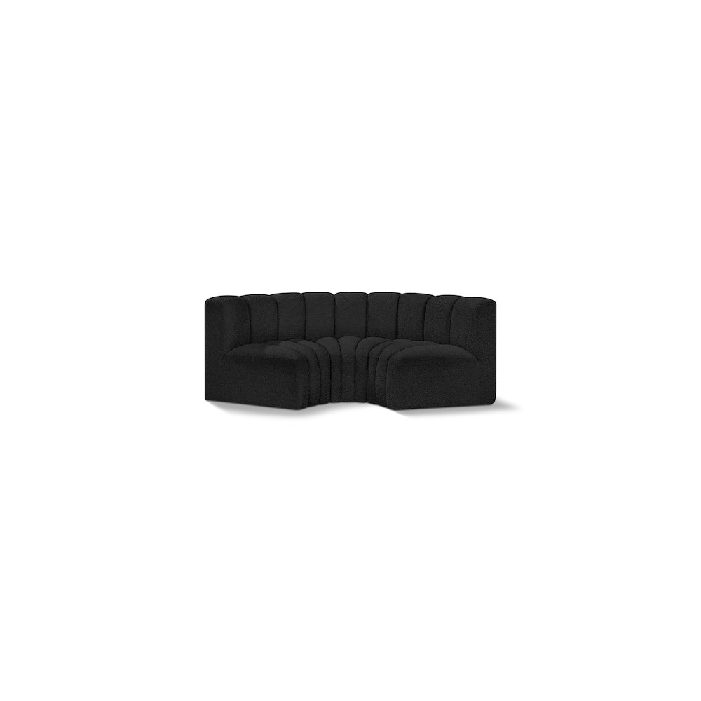 Arc Black Boucle Fabric Modular Sofa