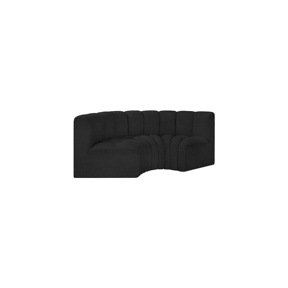 Arc Black Boucle Fabric Modular Sofa