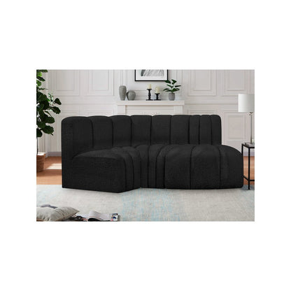 Arc Black Boucle Fabric Modular Sofa
