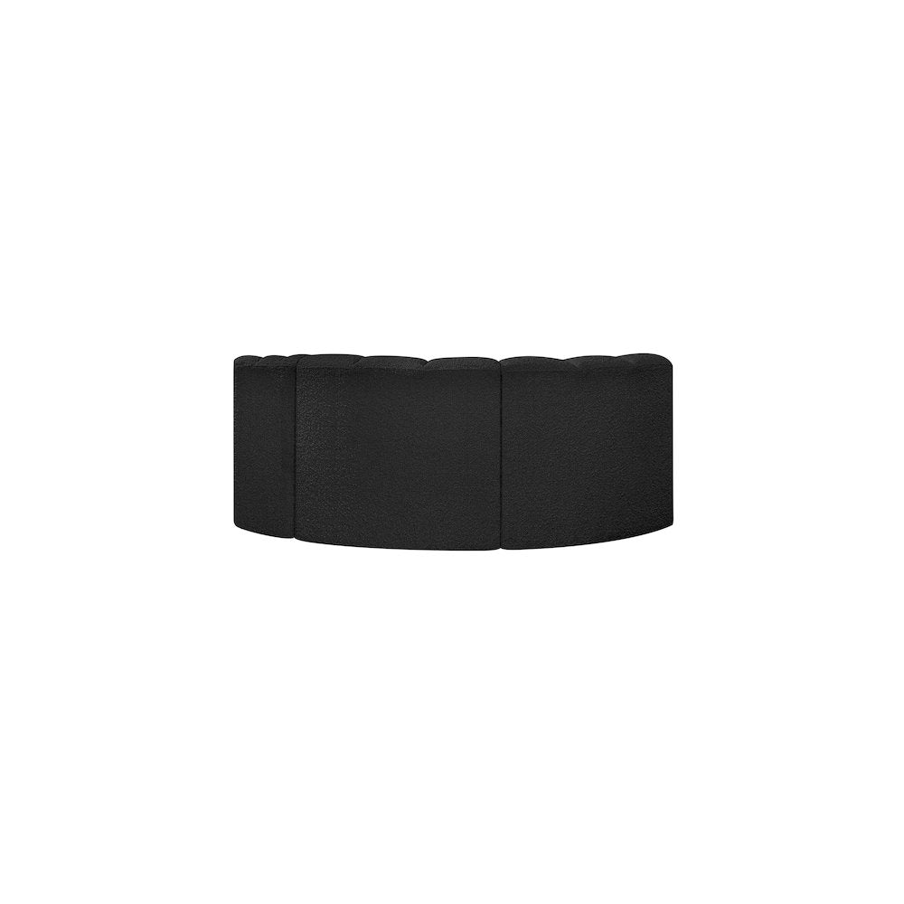 Arc Black Boucle Fabric Modular Sofa