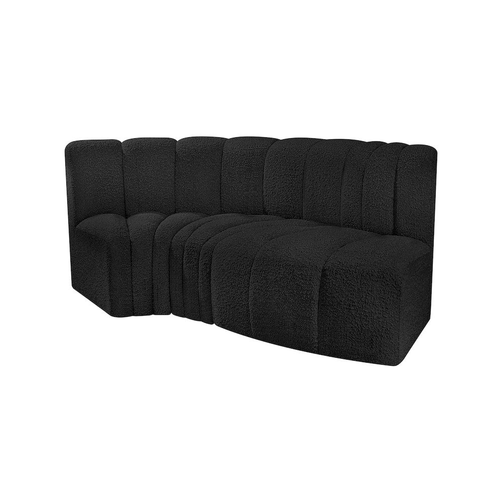 Arc Black Boucle Fabric Modular Sofa
