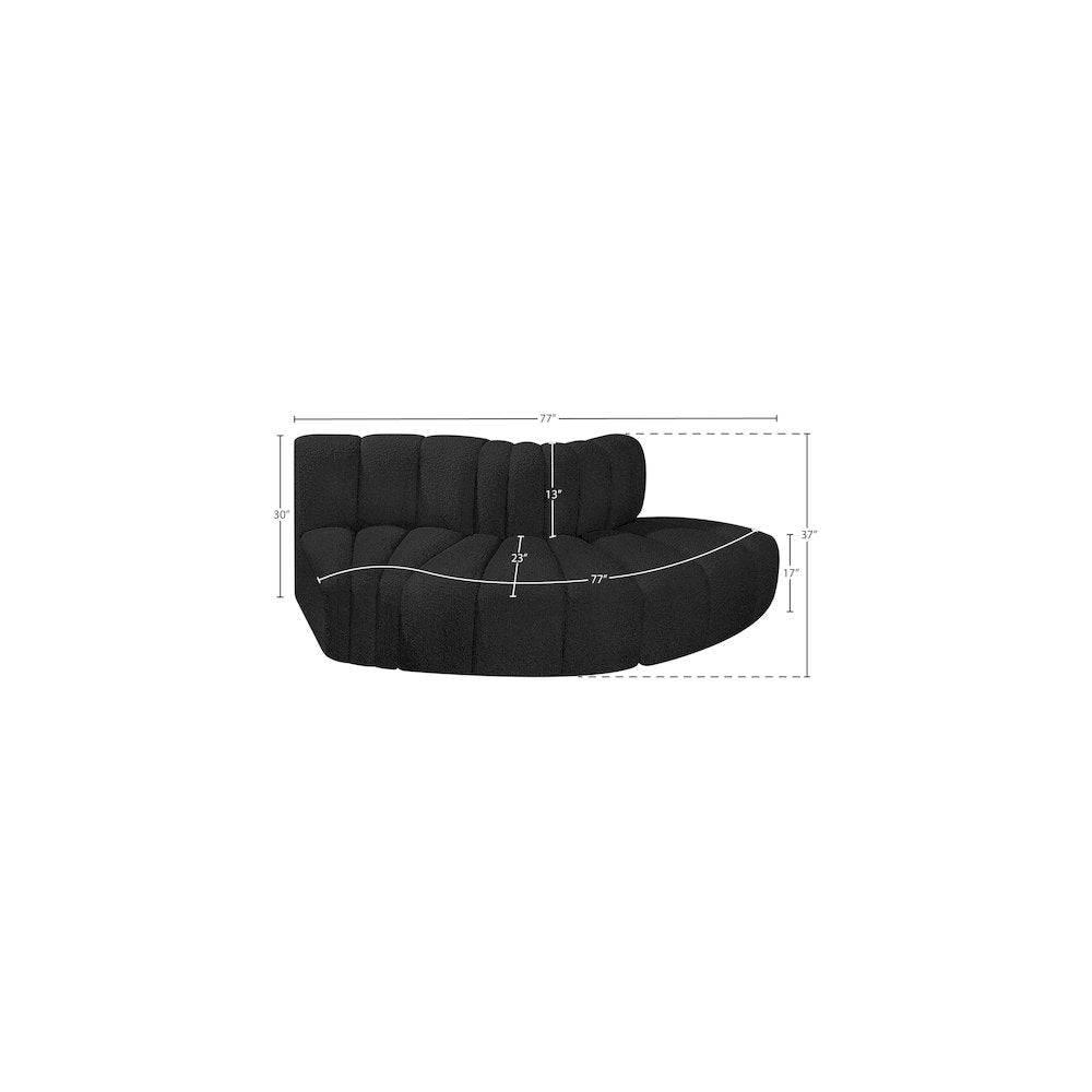 Arc Black Boucle Fabric Modular Sofa
