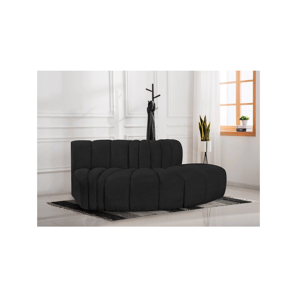 Arc Black Boucle Fabric Modular Sofa