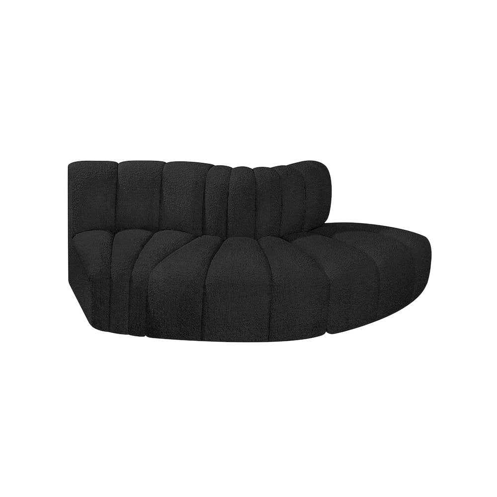 Arc Black Boucle Fabric Modular Sofa